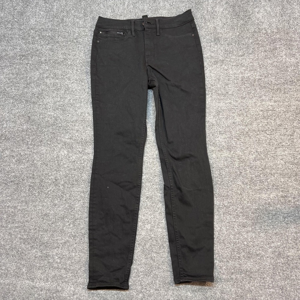 Athleta Flex Ultra Skinny Jeans Womens 4P Black Dark Wash Stretch Denim